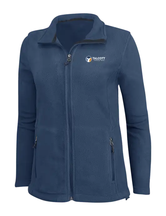 Womens Light Navy Fleece Jacket w/Talcott Logo