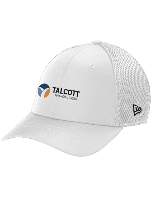 New Era 39THIRTY Performance Stretch White Mesh Cap w/Talcott Logo