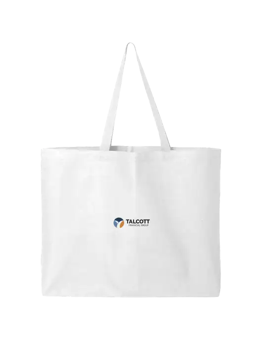 Sturdy Canvas White Tote w/Talcott Logo