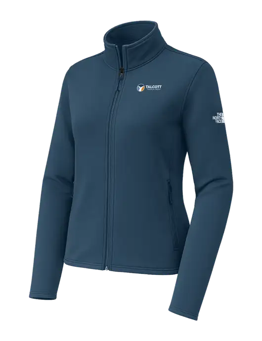 The North Face Womens Aim Full-Zip Light Navy Fleece Jacket w/Talcott Logo