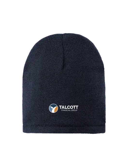 Dark Navy Fleece-Lined Beanie Cap w/Talcott Logo
