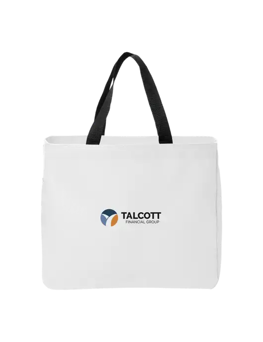 Essential White Tote w/Talcott Logo