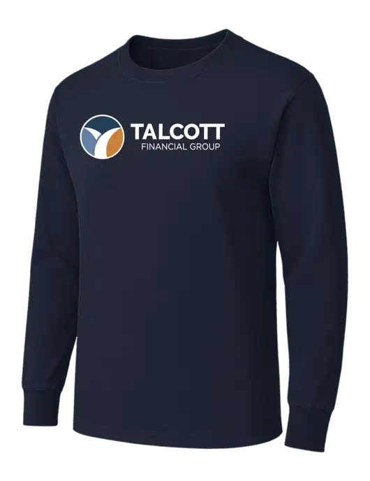 Dark Navy Heavyweight Long Sleeve 6.1 oz T-Shirt w/Talcott Logo