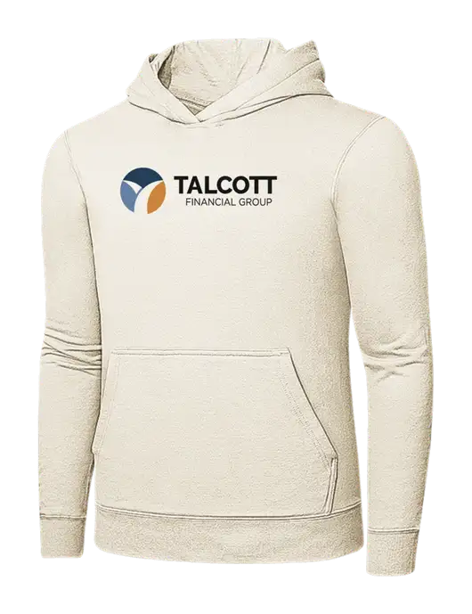 Very Light Tan 7.8 oz Ring Spun Hooded Sweatshirt w/Talcott Logo