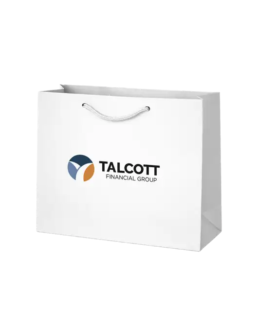 Gift Bag White Matte 9 x 7 w/Talcott Logo