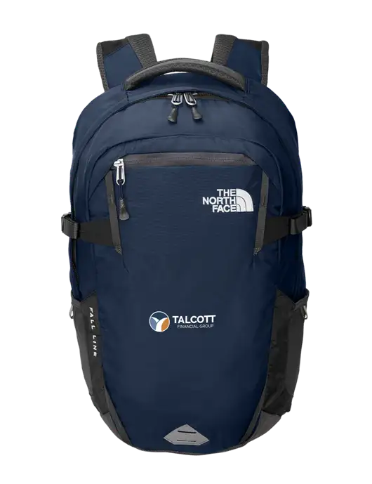 North Face Fall Line Navy and Dark Grey Backpack w/Talcott Logo