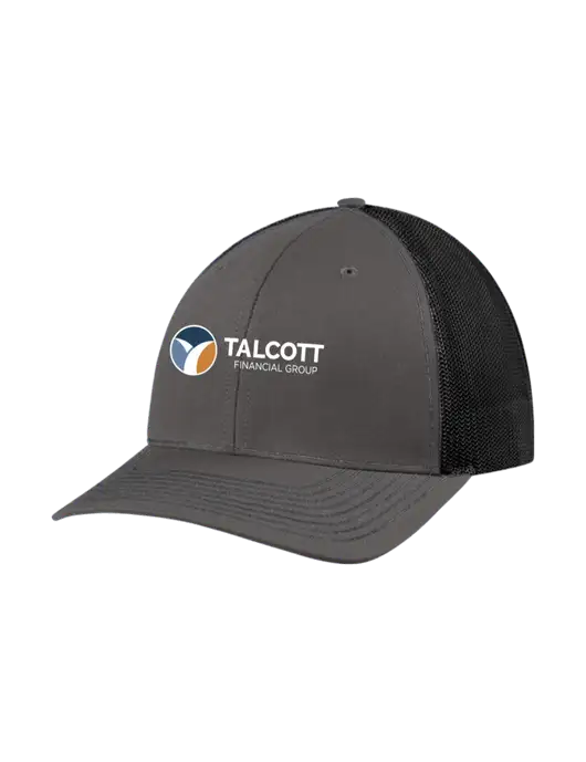 Richardson Adjustable Snapback Original 112 Trucker Cap Dark Grey w/Black Mesh w/Talcott Logo