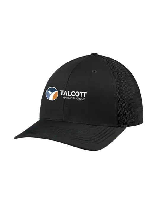 Richardson Adjustable Snapback Original 112 Trucker Cap Black w/Black Mesh w/Talcott Logo