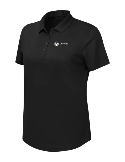 Callaway Womens Birdseye Black Polo w/Talcott Logo