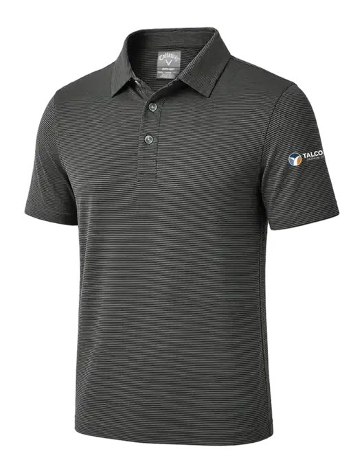 Callaway Black Fine Line Stripe Polo w/Talcott Logo