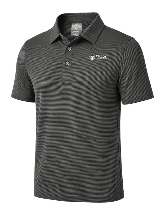 Callaway Black Fine Line Stripe Polo w/Talcott Logo
