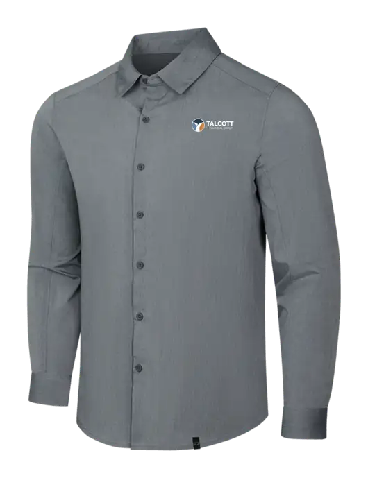 OGIO Medium Grey Heather Commuter Woven Shirt w/Talcott Logo