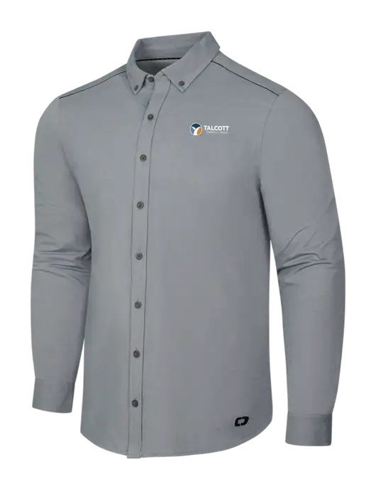 OGIO Medium Grey Heather Modern Code Stretch Button-Up Shirt w/Talcott Logo