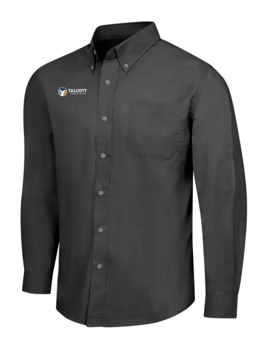Soft Black Crosshatch Easy Care Shirt w/Talcott Logo