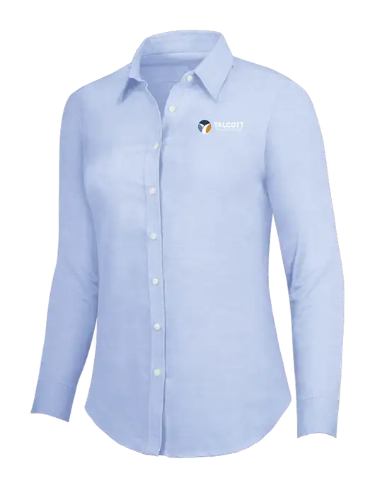 Light Blue Womens SuperPro Oxford Shirt w/Talcott Logo
