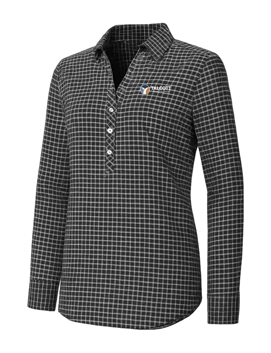 Womens Dark Grey/White City Stretch Shirt w/Talcott Logo