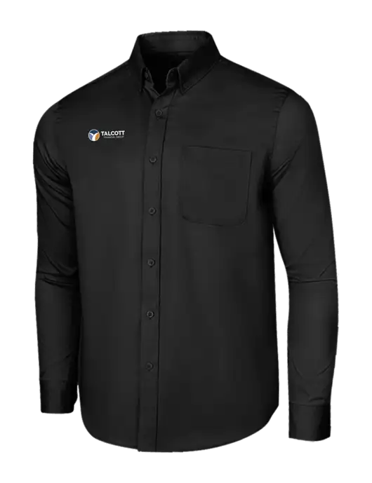 Long Sleeve Deep Black Superpro React Twill Shirt w/Talcott Logo