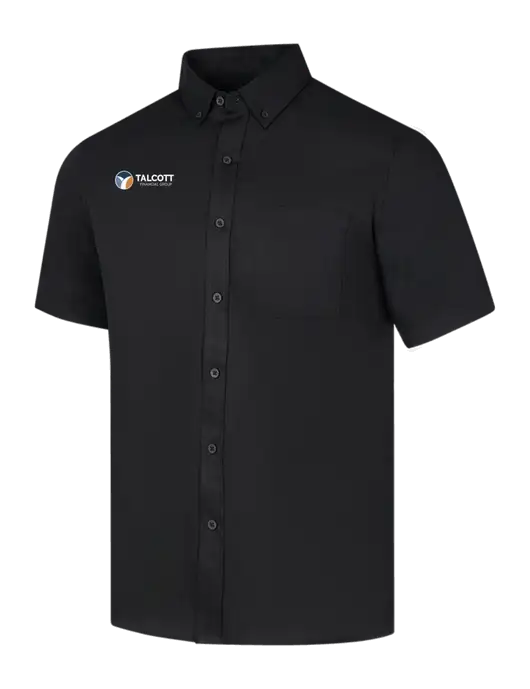 Short Sleeve Deep Black Superpro React Twill Shirt w/Talcott Logo