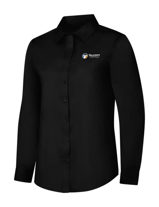 Womens Black Long Sleeve Superpro React Twill Shirt w/Talcott Logo
