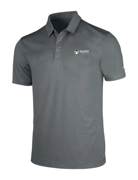 NIKE Medium Grey Dri-Fit Embossed Tri-Blade Polo w/Talcott Logo