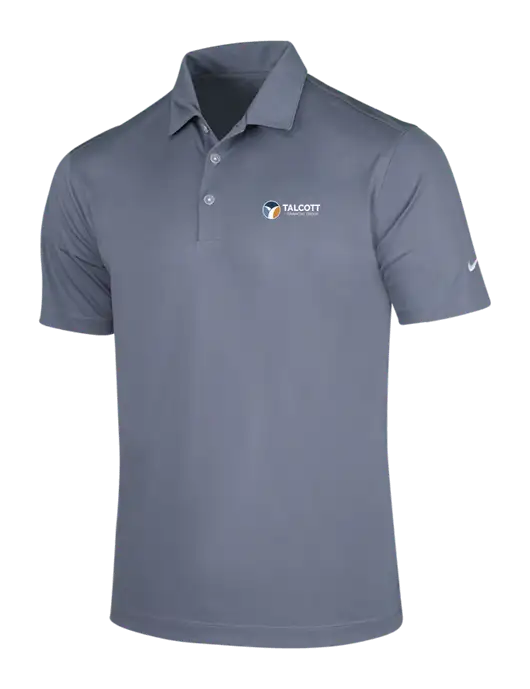 NIKE Medium Grey Dri-Fit Vertical Mesh Polo w/Talcott Logo