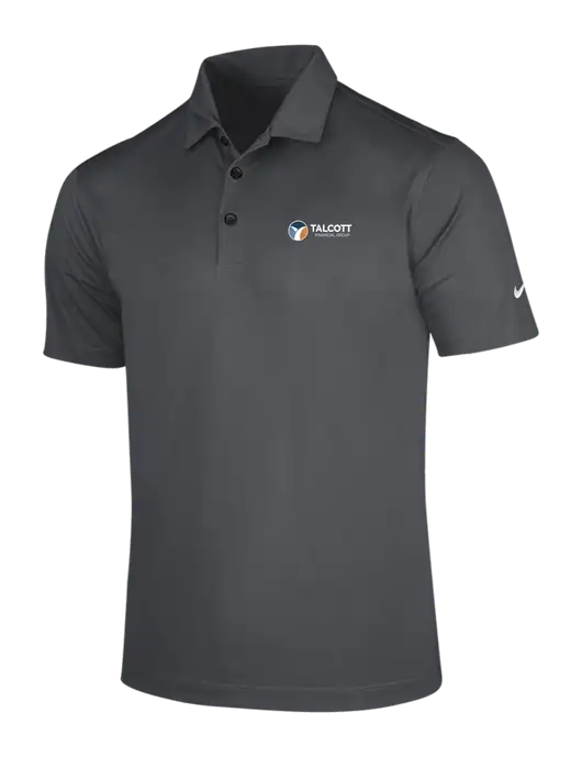 NIKE Dark Grey Dri-Fit Vertical Mesh Polo w/Talcott Logo