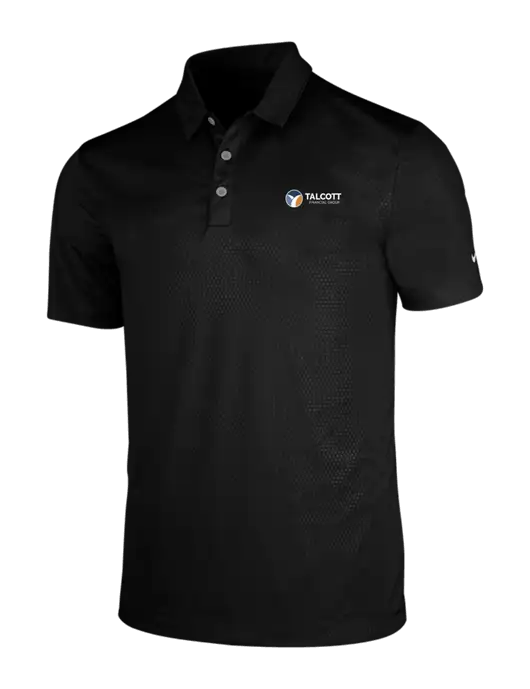 NIKE Black Dri-Fit Embossed Tri-Blade Polo w/Talcott Logo