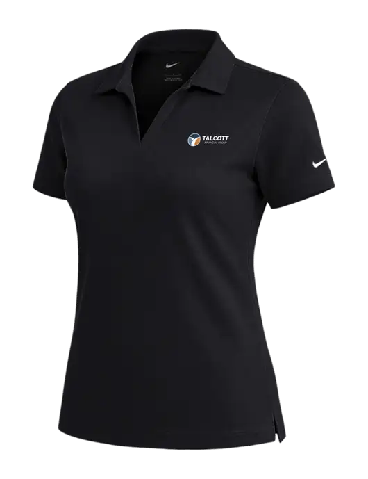 NIKE Black Womens Dri-Fit Micro Pique Polo w/Talcott Logo