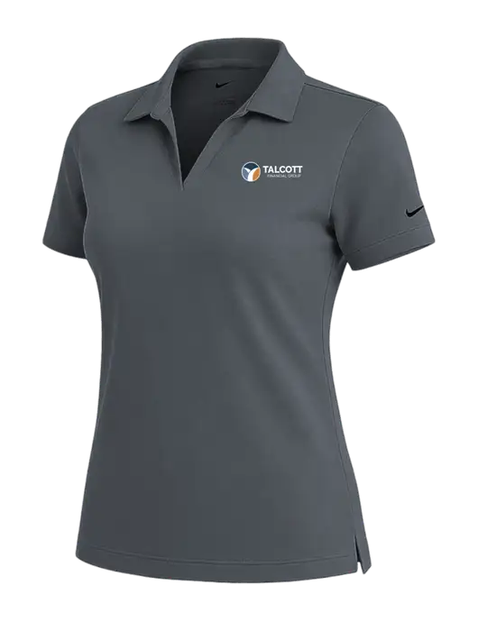 NIKE Dark Grey Womens Dri-Fit Micro Pique Polo w/Talcott Logo