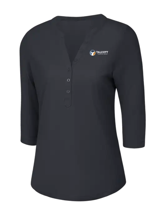 OGIO Charcoal Grey Jewel Henley w/Talcott Logo