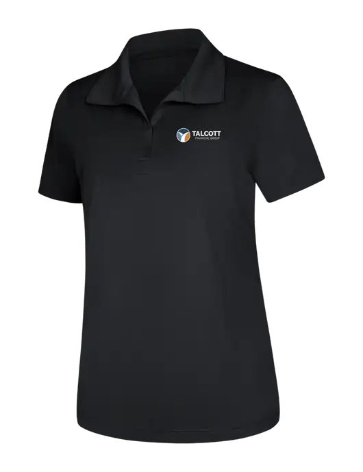 Womens Black Micropique Sport-Wick Polo w/Talcott Logo