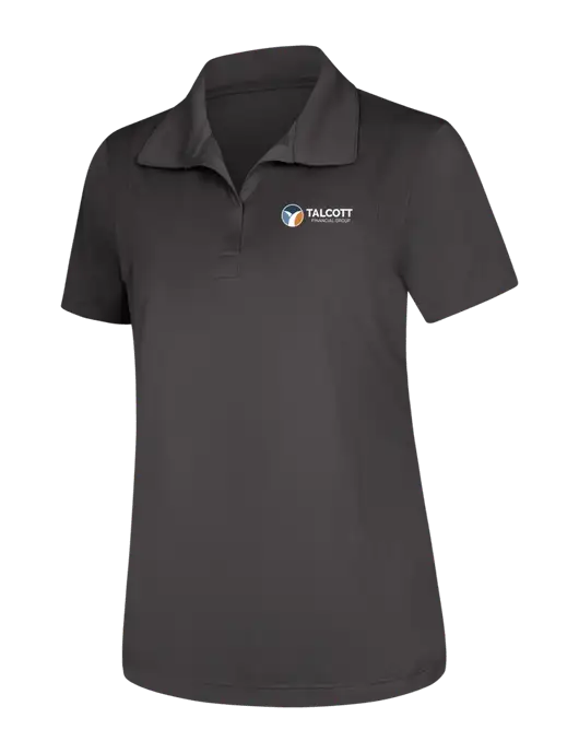 Womens Dark Grey Micropique Sport-Wick Polo w/Talcott Logo