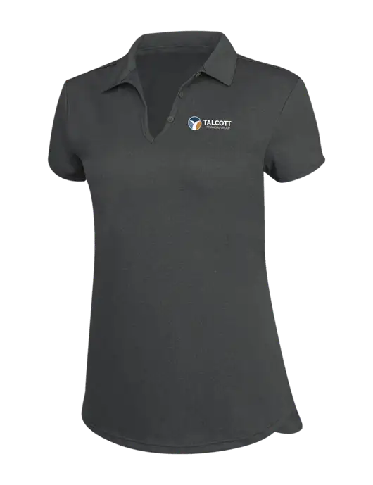 Womens Charcoal Trace Heather Polo w/Talcott Logo