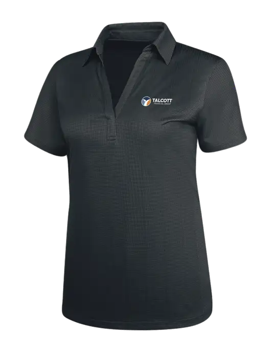 Dark Grey Womens Performance Fine Jacquard Polo w/Talcott Logo
