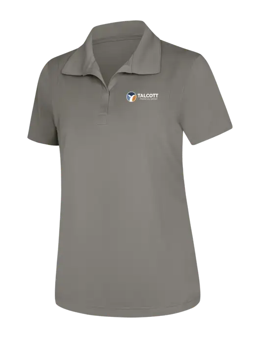 Womens Medium Grey Micropique Sport-Wick Polo w/Talcott Logo