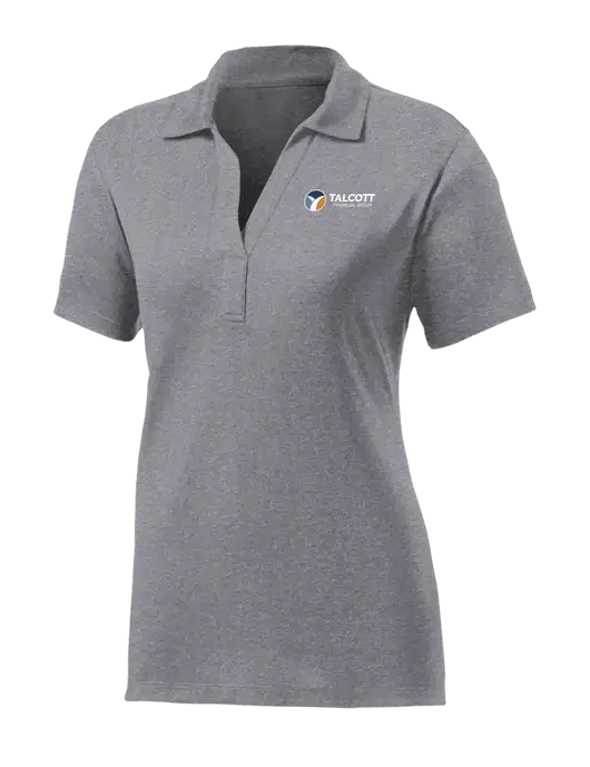 Womens Medium Grey Heather Contender Polo w/Talcott Logo