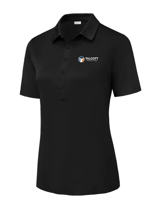 Black Womens Posi-UV Pro Polo w/Talcott Logo