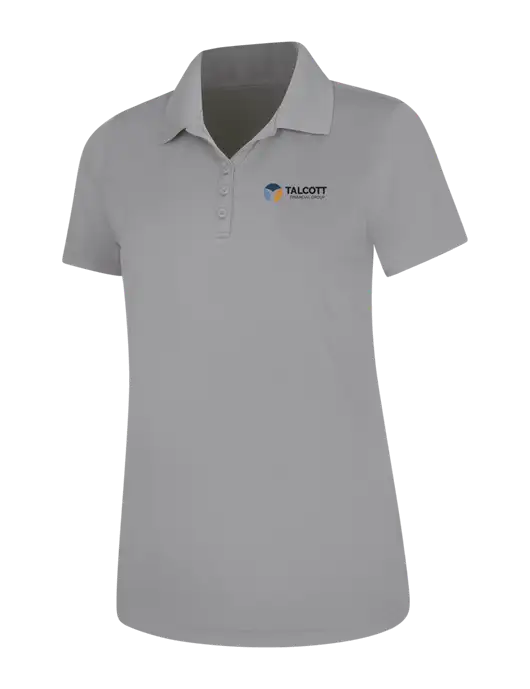 Light Grey Womens Dry Zone UV Mesh Polo w/Talcott Logo