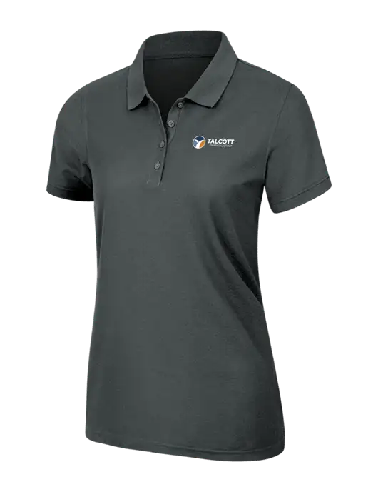Dark Grey Womens Core Classic Pique Polo w/Talcott Logo