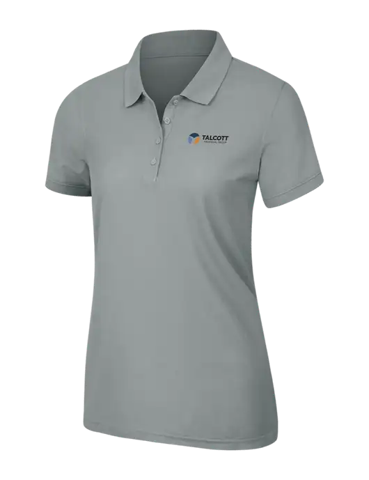 Light Grey Womens Core Classic Pique Polo w/Talcott Logo