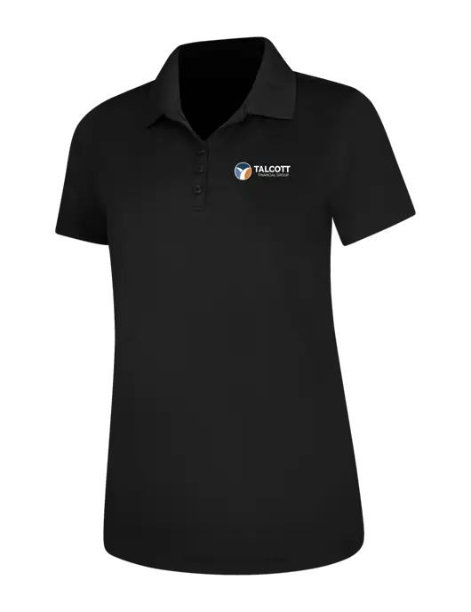 Black Womens Dry Zone UV Mesh Polo w/Talcott Logo