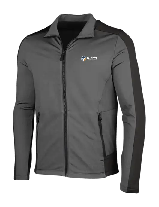 Medium Grey Heather Grid Fleece Jacket w/Talcott Logo