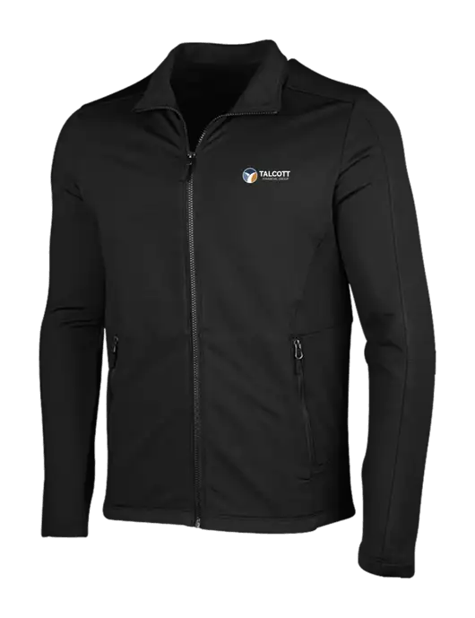 Deep Black Grid Fleece Jacket w/Talcott Logo