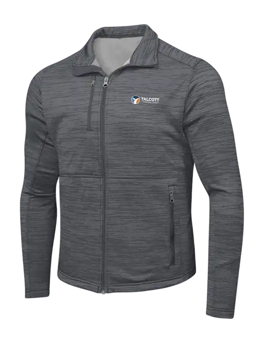 Medium Grey Digi Stripe Fleece Jacket w/Talcott Logo