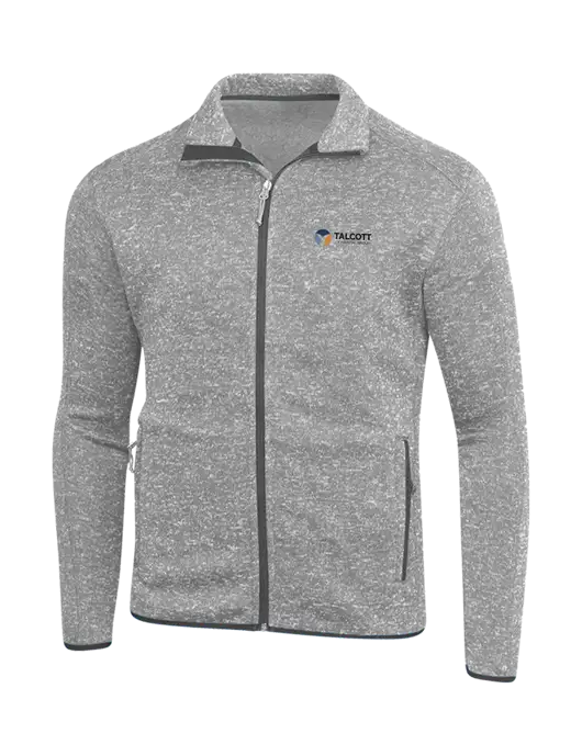 Grey Heather Sweater Fleece Jacket w/Talcott Logo
