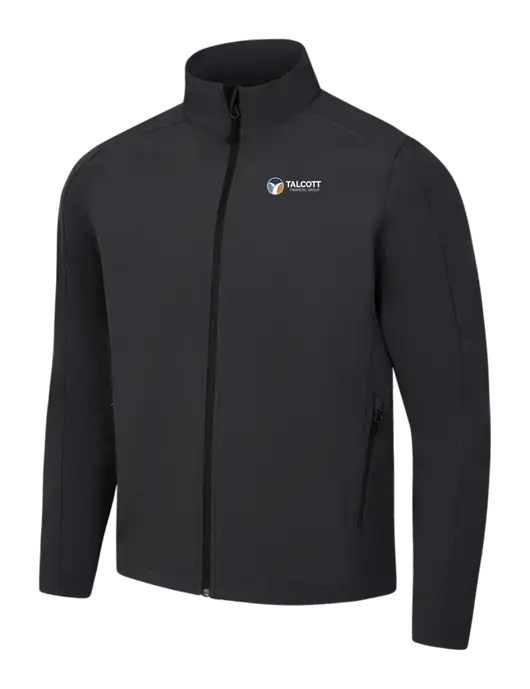 Black Charcoal Heather Core Soft Shell Jacket w/Talcott Logo