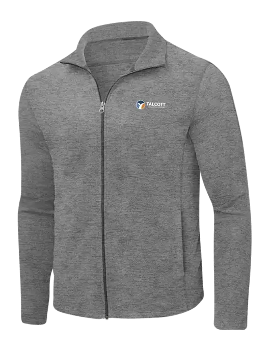 Medium Grey Heather Microfleece Full-Zip Jacket w/Talcott Logo