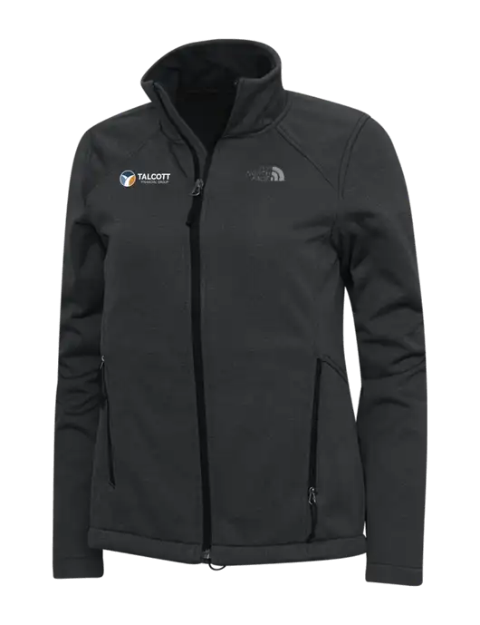 North Face Dark Grey Heather Womens Ridgewall Soft Shell Jacket w/Talcott Logo