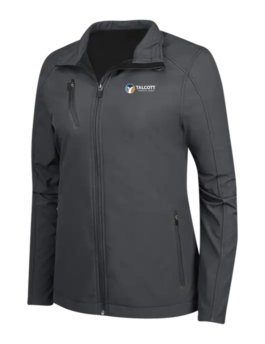 Dark Grey Womens Welded Softshell Jacket w/Talcott Logo