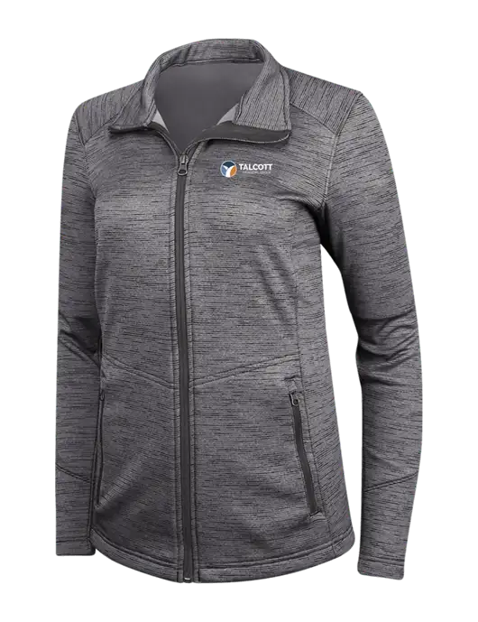 Womens Dark Grey Digi Stripe Fleece Jacket w/Talcott Logo